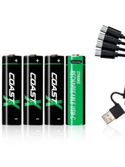 Coast paristo AA USB-C 1.5V 4 kpl sis. latauskaapelin New