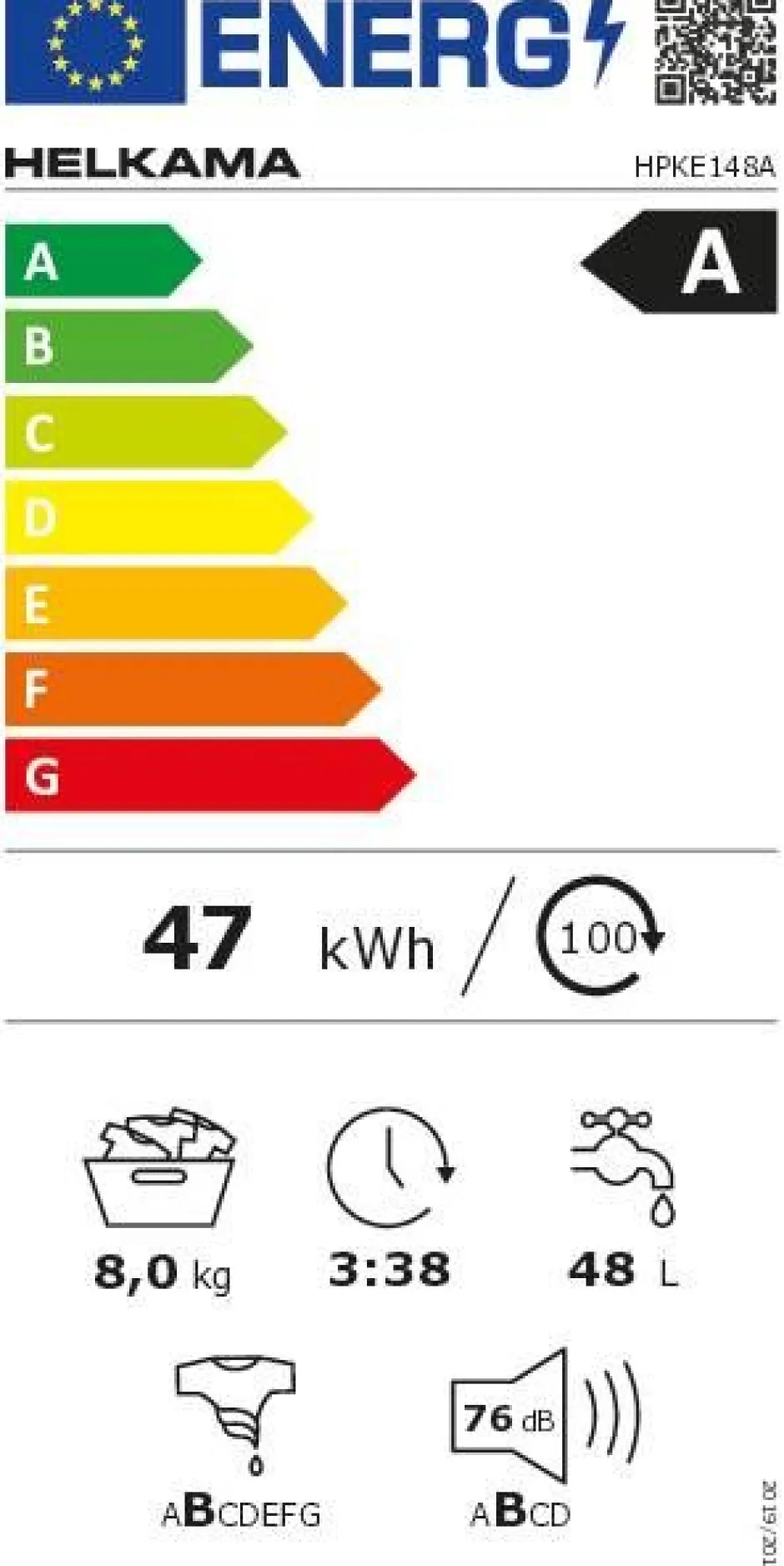 Hot Helkama pesukone HPKE148A 8 kg valkoinen