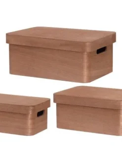 4Living puulaatikko kannella 30x21x13 cm ruskea Clearance