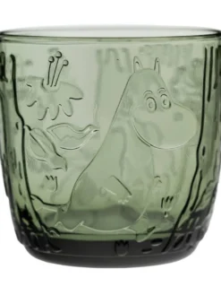 Moomin Arabia juomalasi 28 cm havunvihreä 2 kpl