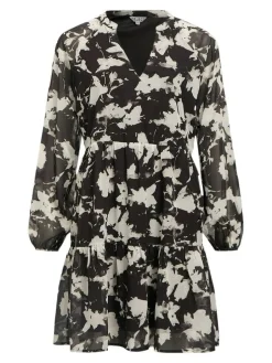 Best Object mekko Objgina Mila L/S Black AOP cloud dancer