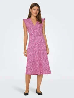 Best Only mekko Onlmay Life Wrap Midi Raspberry rose mia ditsy
