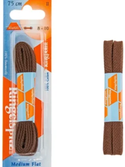 Discount Ringpoint kengännauhat litteä 75cm, Ruskea