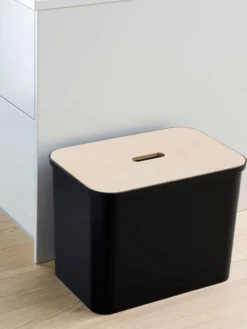 Clearance Smartstore Collect lajitteluastia vanerikannella 76 L musta