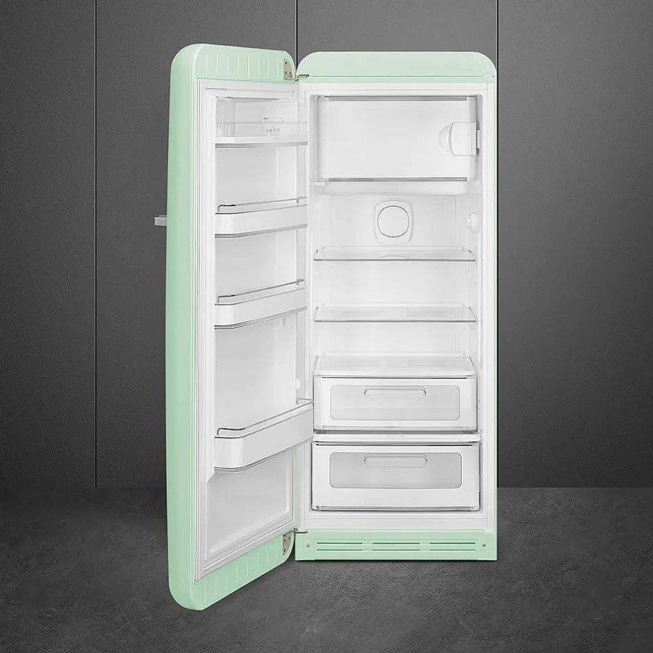 Clearance Smeg retrojääkaappi FAB28LPG5 153 cm, pastellinvihreä, vasen
