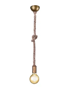 New Trio Lighting riippuvalaisin Rope 1-os E27 antiikkimessinki