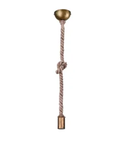 New Trio Lighting riippuvalaisin Rope 1-os E27 antiikkimessinki