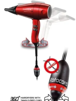 Hot Valera hiustenkuivaaja Swiss Silent Jet 8500 Ionic punainen